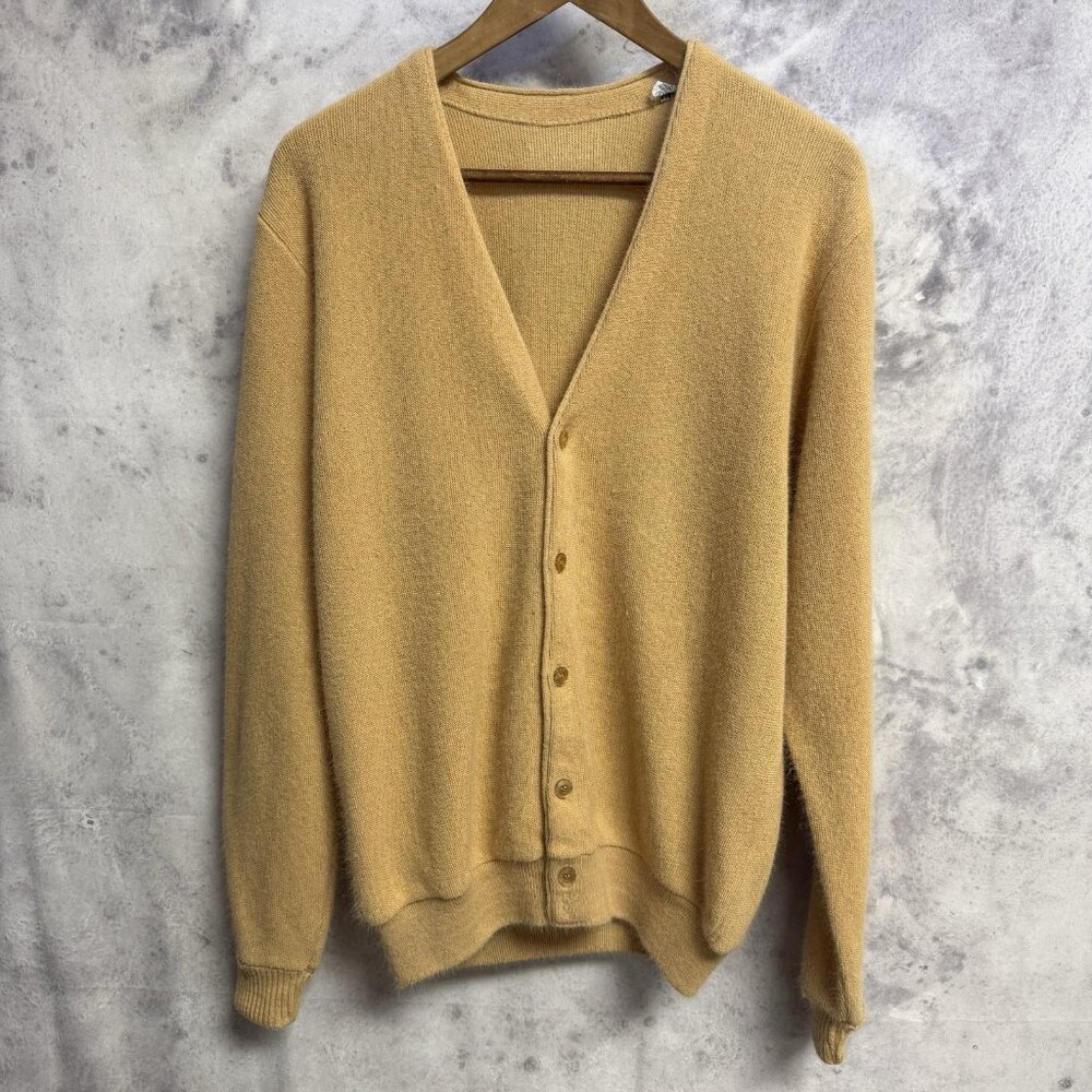 Vintage 80s Cardigan Sweater Mens Large Orlon Acrylic Styled in California
